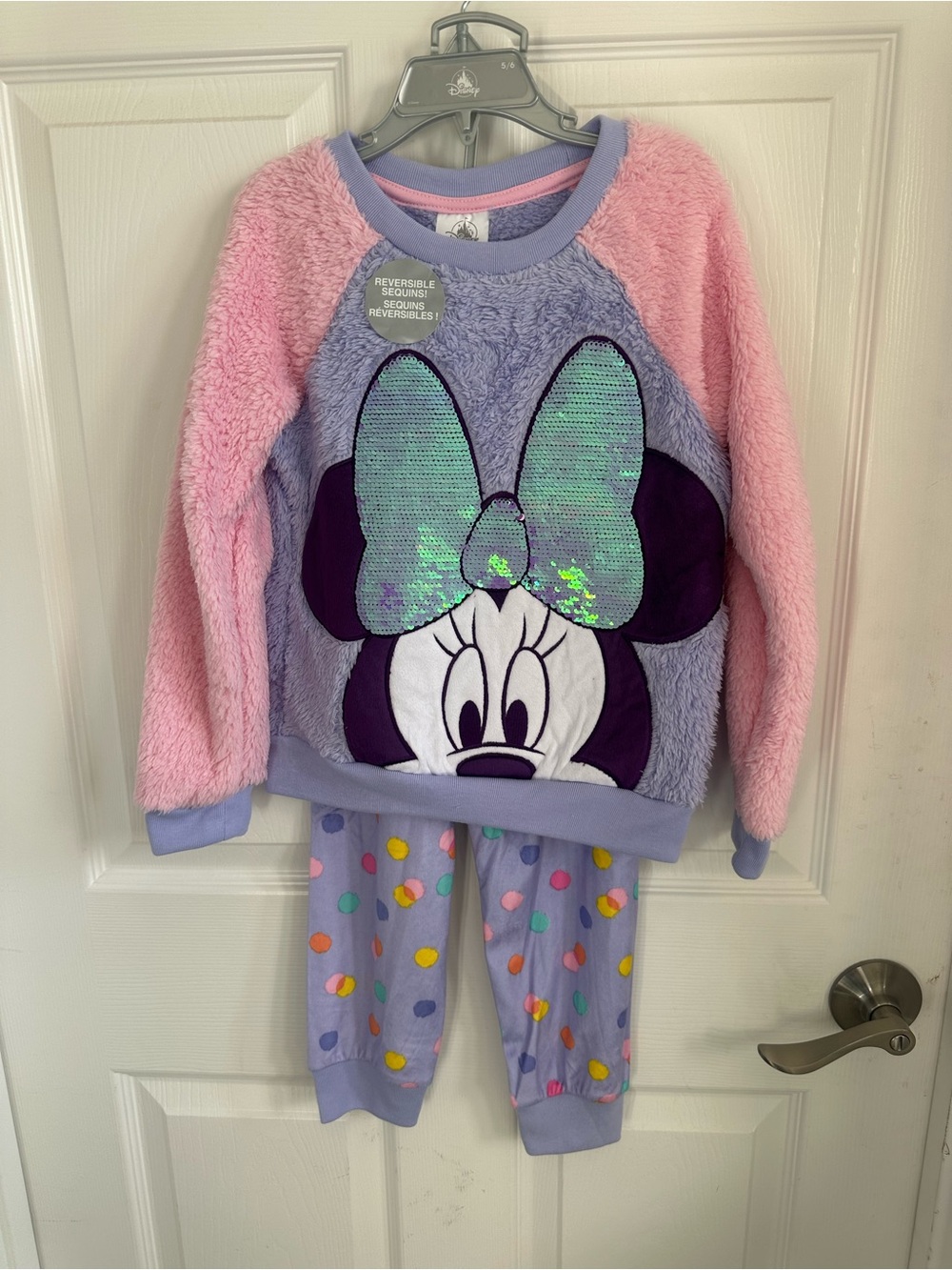 Disney Minnie Mouse Lavender & Pink Fuzzy Kids Pajama Set